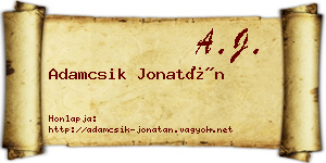 Adamcsik Jonatán névjegykártya